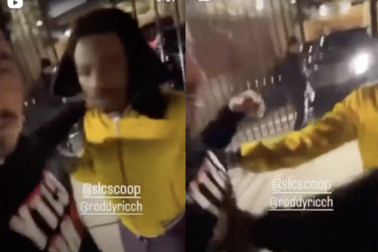 Roddy Ricch Pushes Fan for Trying to Put Arm Around Him
