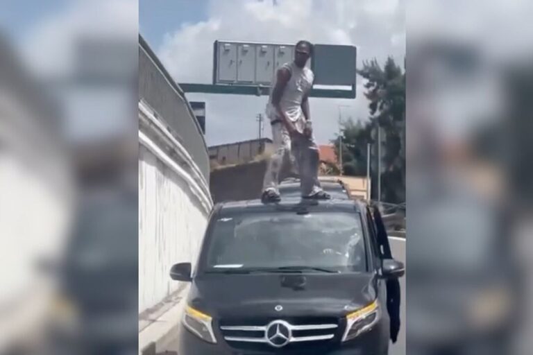 Travis Scott Car Surfs on Top of Moving Van in Alarming Video
