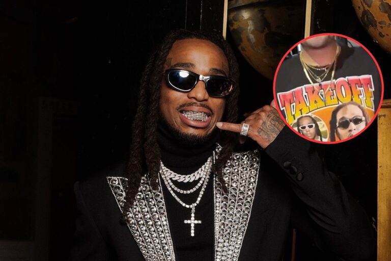 Quavo Asks Fan for Takeoff Tribute Shirt and Fan Gives It to Him